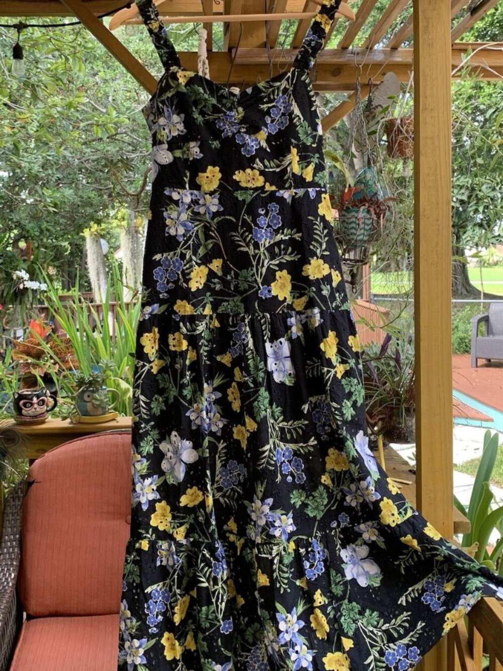 SALE!!!!ZARA NWT WOMAN MIDI FLORAL PRINT DRESS BLACK / YELLOW | 2157/052 Size S